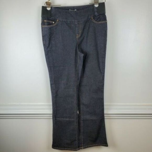 Woman Within Denim - Woman Within Bootcut Jeans 12W Black Pull On Stretch Elastic Waist